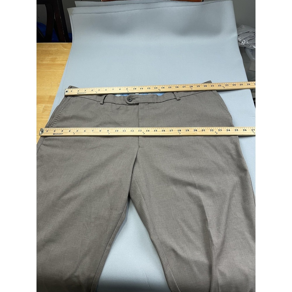 Peter Millar Pants Mens 42x34 Brown Golf Classic Flat Front Performance Trousers - Picture 8 of 11